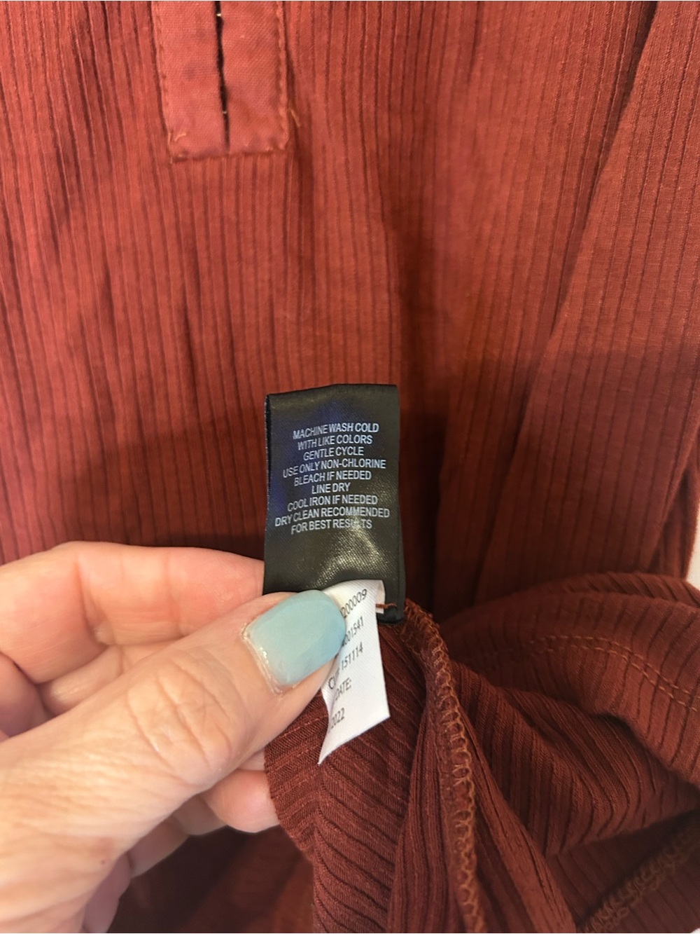 torrid Rust-Red Ribbed Henley Tank - Picture 4 of 6